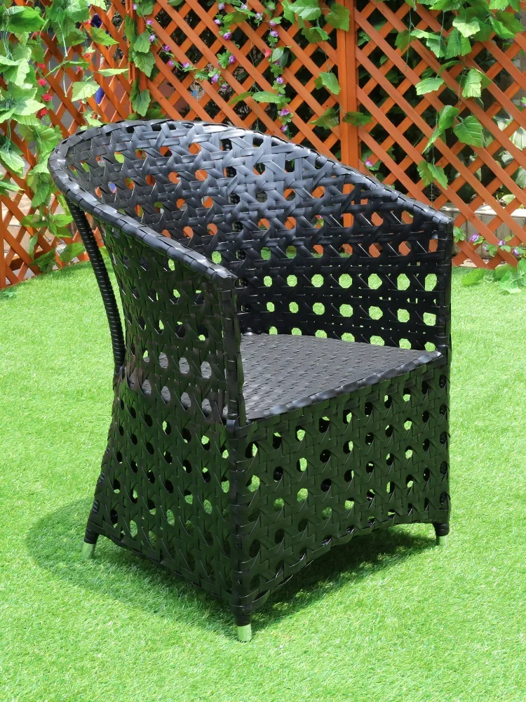 

Outdoor leisure table and chair set, balcony chair, imitation rattan outer swing, backrest chair, waterproof rattan chair