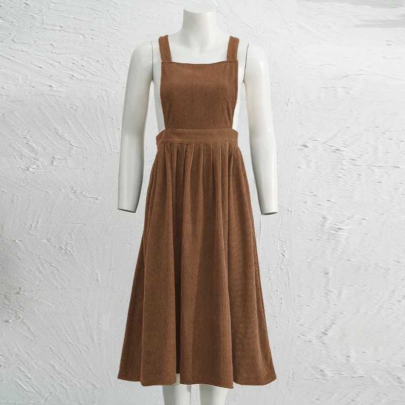 Autumn Vintage Corduroy Women's Pinafore Dress 2026 New Solid Color Back Cross Adjustable Shoulder Straps Sleeveless Dresses - AliExpress 200000345 Autumn Vintage Corduroy Women's Pinafore Dress 2026 New Solid Color Back Cross Adjustable Shoulder Straps Sleeveless Dresses - AliExpress 200000345