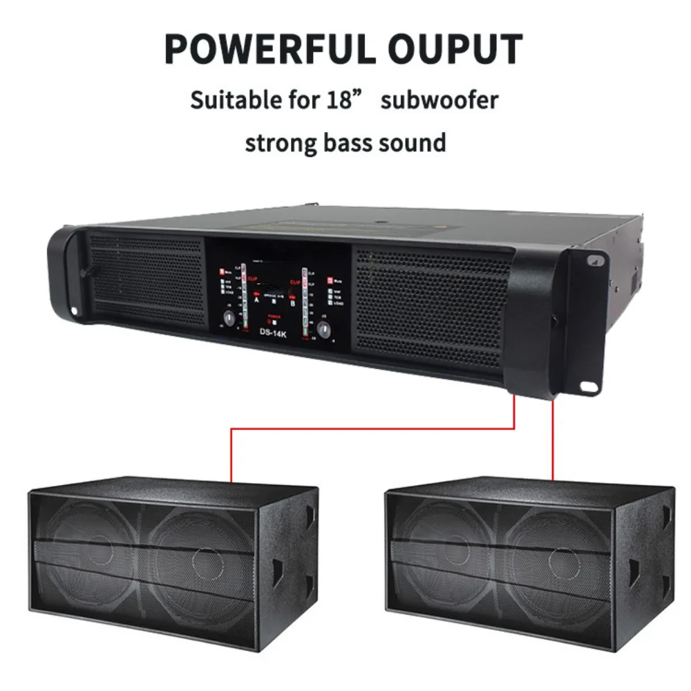 DS-14K amplifier 2 channel sound stereo professional audio 2000w power amplifier for DJ karaoke