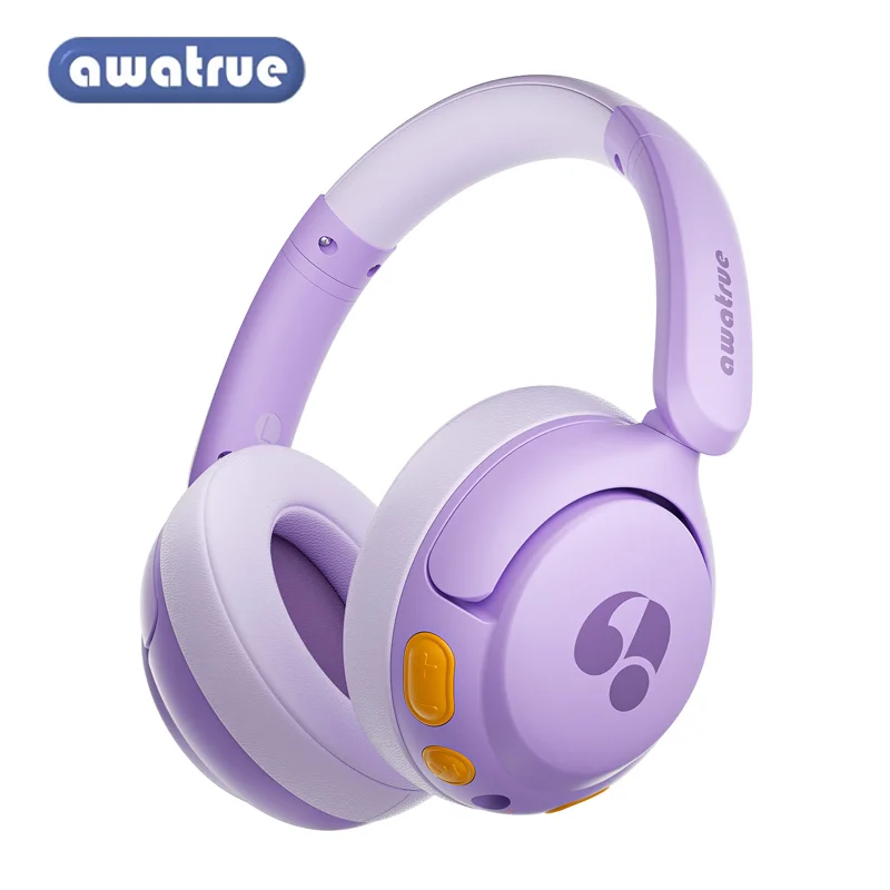 Headphone Nirkabel Awatrue Kids Over-Ear Bluetooth 5.4 untuk Balita, Volume Aman 85dB untuk iPad/YOTO Player/Tablet/Sekolah