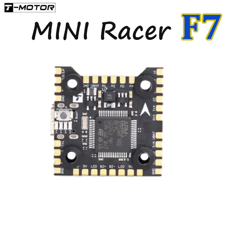 T-MOTOR MINI Racer F7 Flight Controller 3~6S Lipo W/AT7456E OSD 4 x UART Port MCU-STM32F722RET6 20*20mm for RC FPV Drone