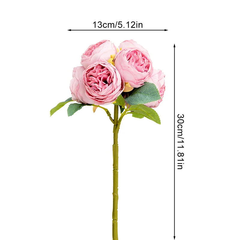 8 Heads Artificial Rose Flowers Bouquet Wedding Valentine's Day Party Home Garden Decoration Roasted Edge Fake Flowers