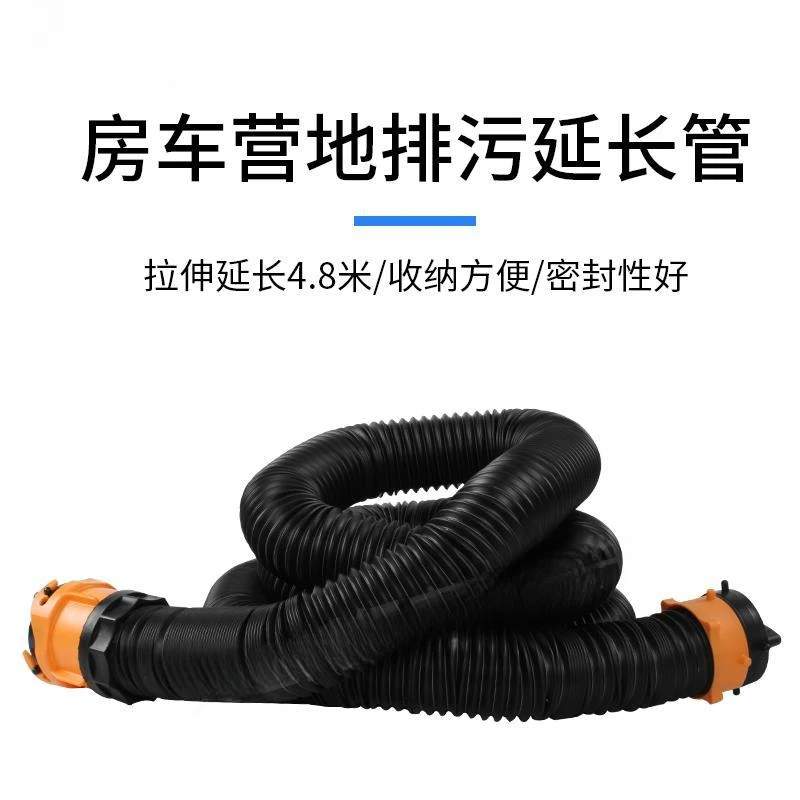 3-Ft RV Sewer Hose Kit - Features Clear Low-Profile 90-Degree Elbow & Steel Wire Reinforced Polyolefin Construction