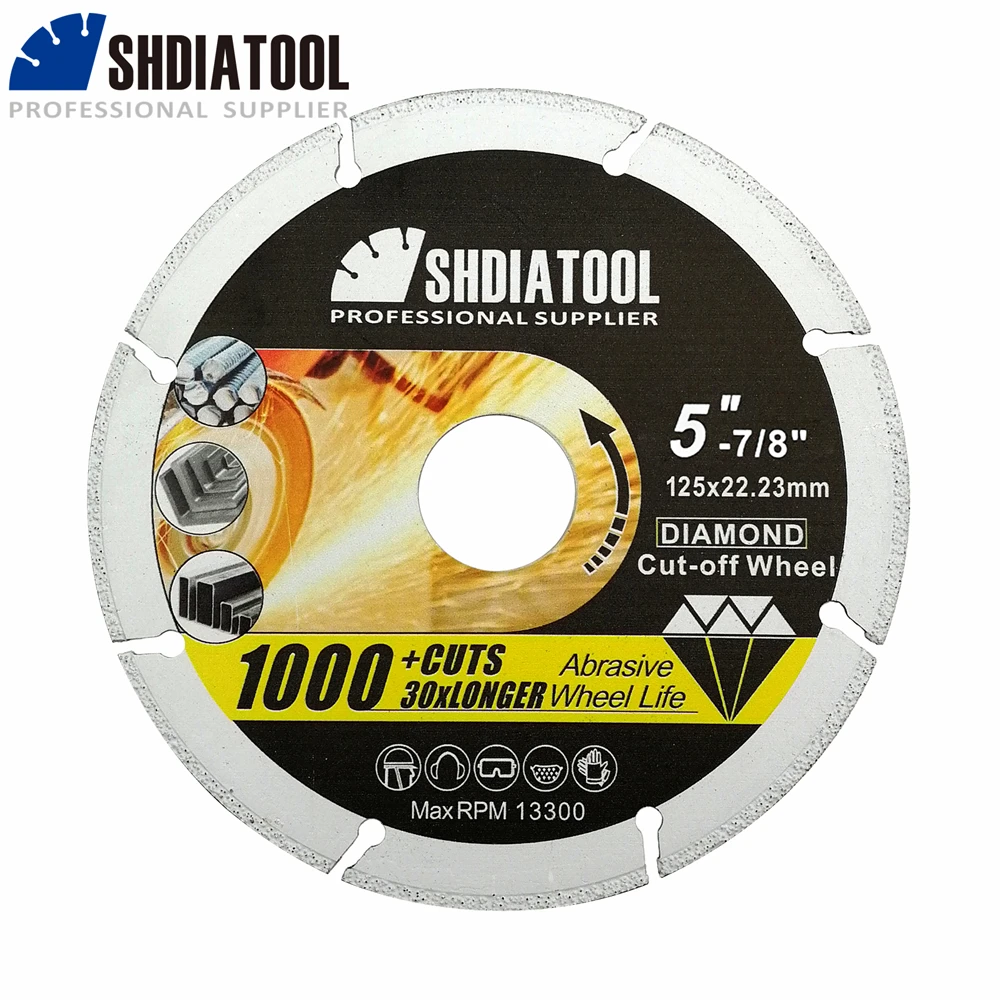 SHDIATOOL, 1 unidad, disco de corte de Metal de diamante soldado al vacío, hoja de sierra de rueda de corte de 3-14 pulgadas, tubo de acero, placa cortadora de acero en ángulo de hierro