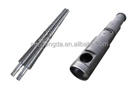 conical screw & cylinder for plastic granulator tornillo gemelo conico granulador de plastico Bausano Weber Windsor ZHOUSHAN MAN