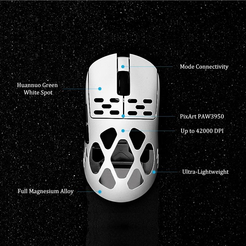ماوس ألعاب لاسلكي AJAZZ AM3 Pro Max ثلاثي الوضع Paw3950 مستشعر Apex مغنيسيوم خفيف الوزن إصدار مخصص ماوس ألعاب
