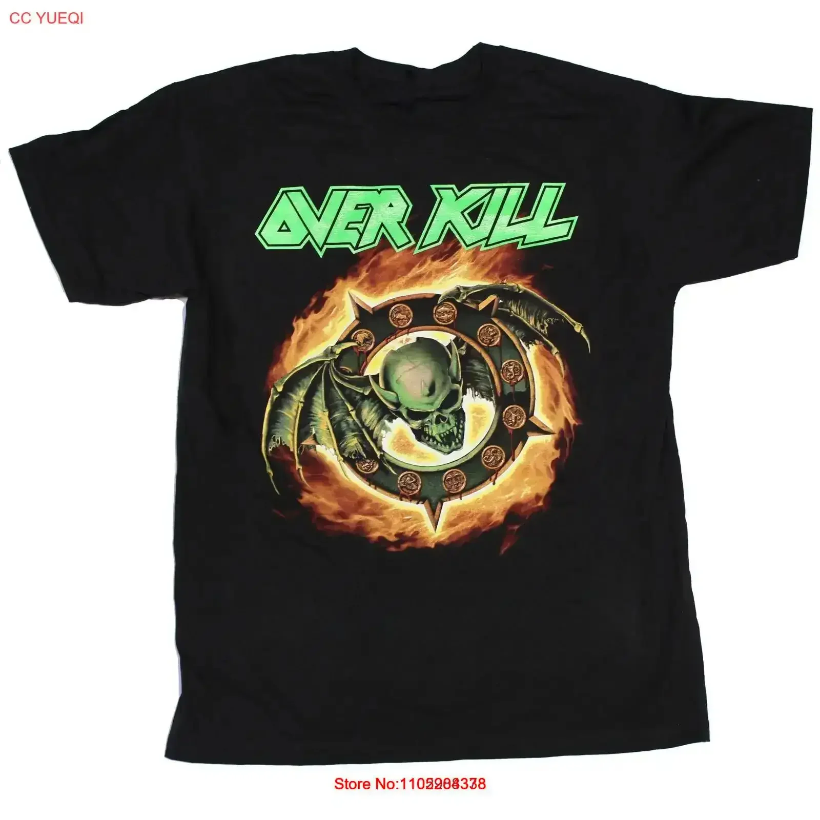 Overkill Band Horrorscope Black Cotton T Shirt Full Size BS087 vintage Washed Stylish graphic Comfortable homme Casual vintage