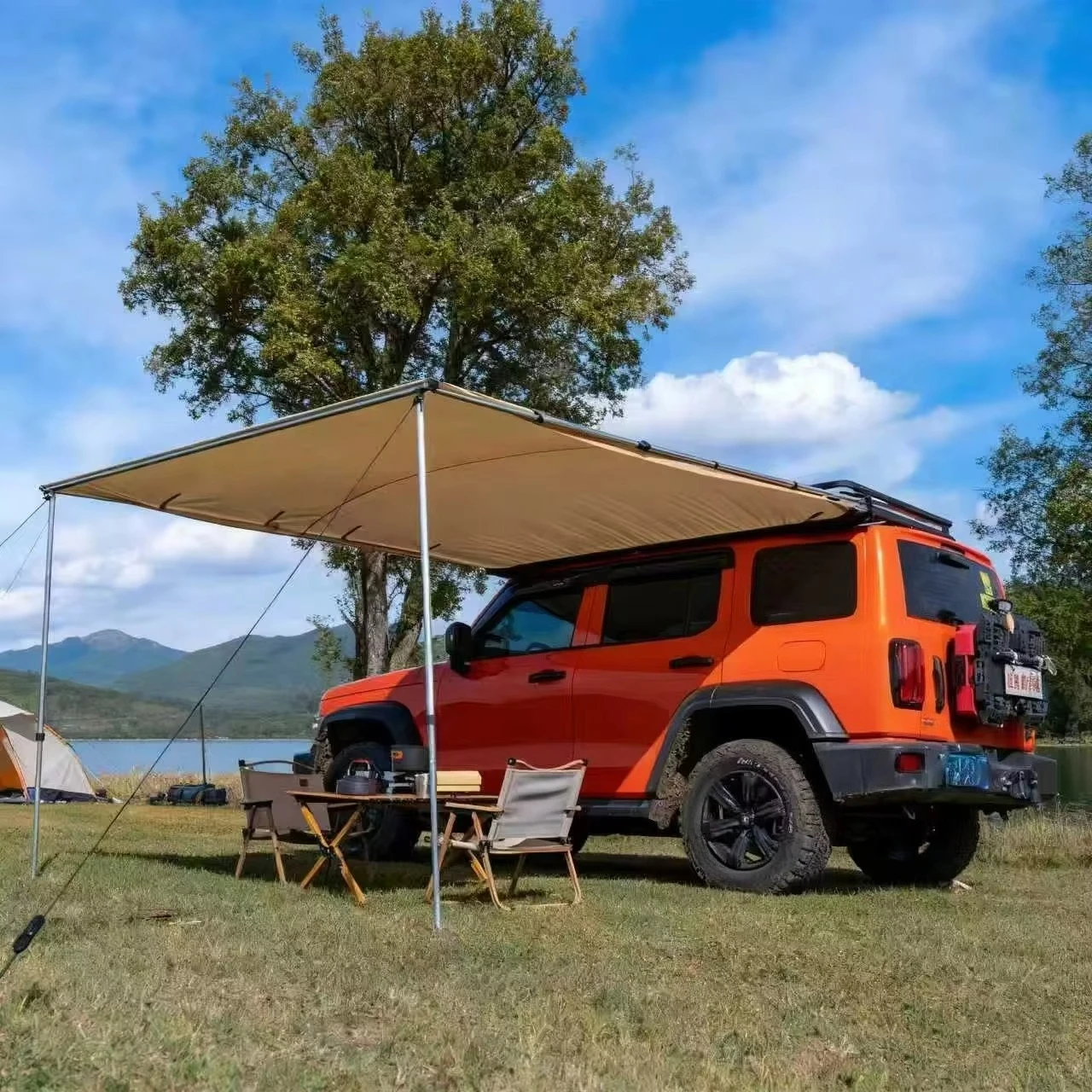 Camping Retractable Waterproof Sun Protection Car Side Roof Awning Tent Motorhome Oxford Fabric Outdoor Tents for Car