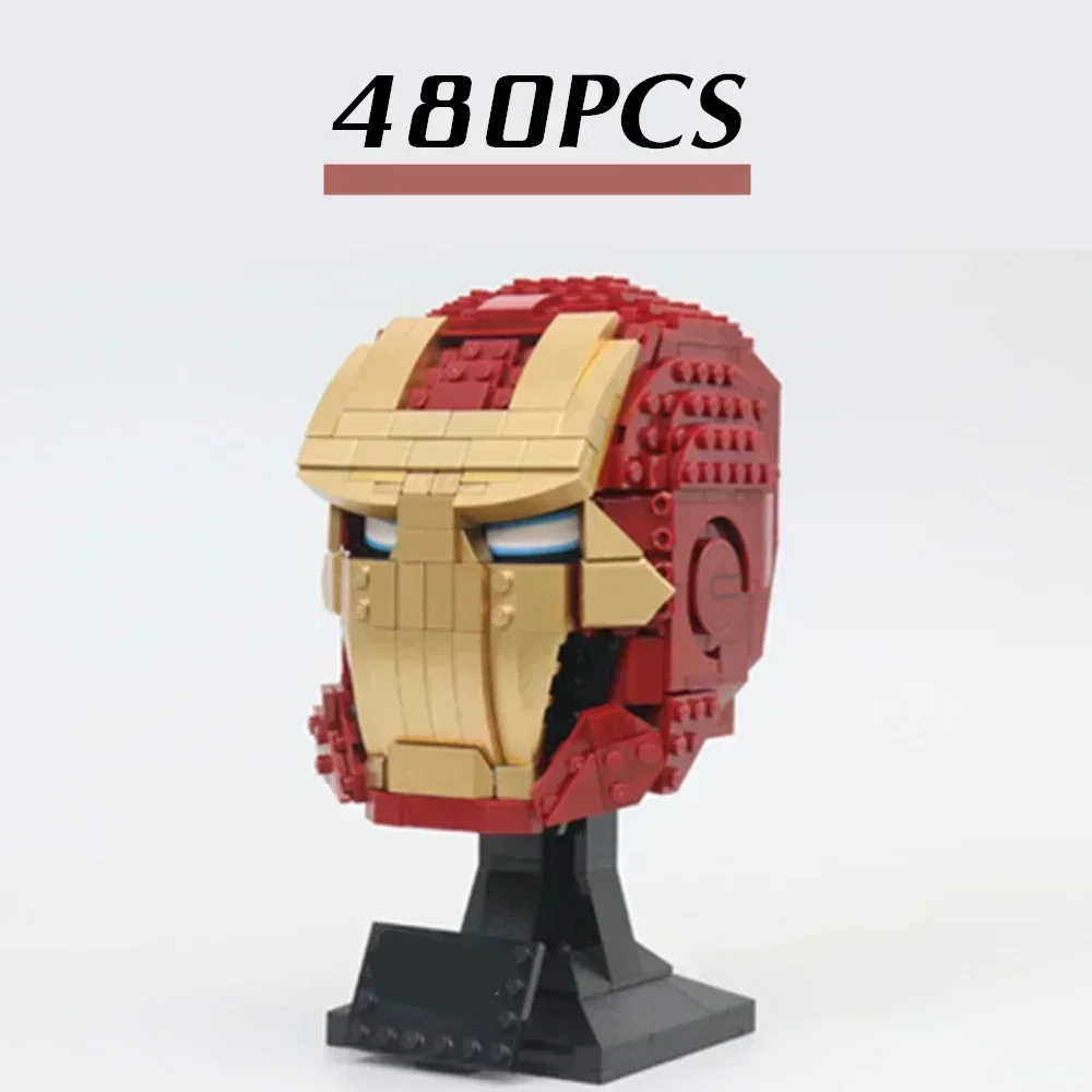 Brinquedos quentes marvel capacete de ferro homem super-heróis decoração para casa modelo blocos de construção tijolos presentes crianças compatível 76165 briyhday