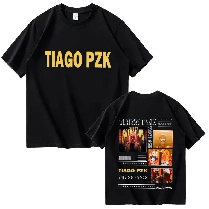 العصرية مغني الراب TIAGO PZK الرسومات 2025 ميرش تي شيرت الرجال عادية تي شيرتات قصيرة الاكمام رجل Crewneck البوب التي شيرت الشارع الشهير للجنسين #1