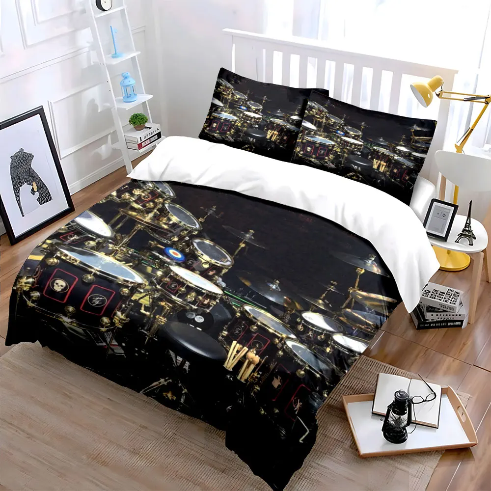 Drum Set Trio for Performances Multiple sizes kid's and adults' bedroom Exquisite 3PC bedding set, gift