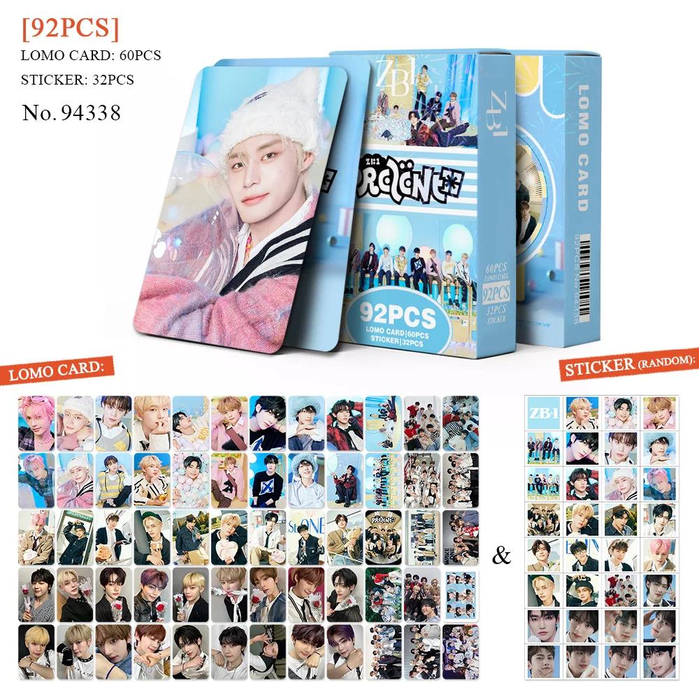 92pcs/set Kpop ZEROBASEONE Lomo Cards and Stickers ZB1 Photo Album PREZENT Photocards for Fans Collcetion High Quality