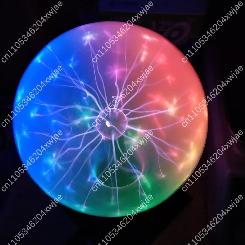 10-15 Inch Touch Induction Plasma Lightning Ball Red Blue Static Magic Sphere Science Museum Exhibition Decor Lamp