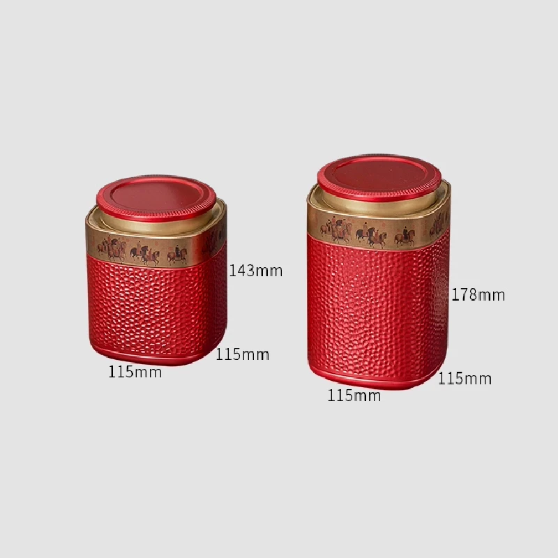 Vintage Tea Box Metal Hammer Tea Storage Sealed Container Kitchen Storage Box Tin Cans with Lid Household General Tea Cans 250g