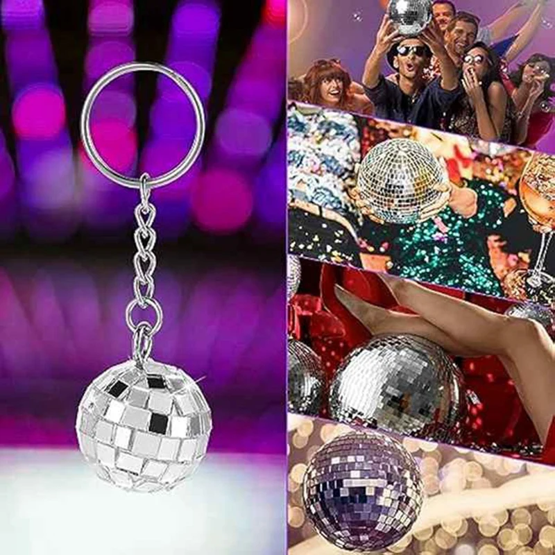 72Pcs Disco Ball Keychain 70S Mini Disco Keychain Disco Ball Key Chain Disco Ball Party For 1970S Party Accessories