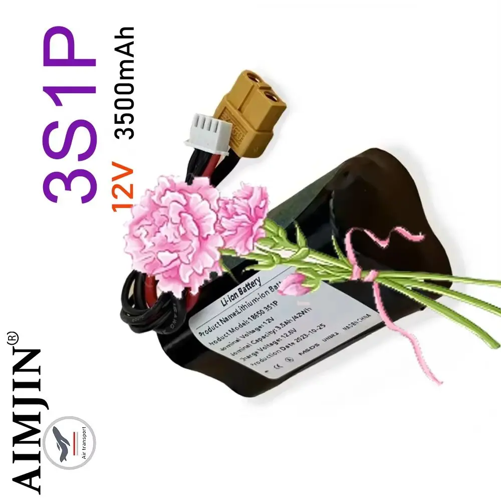 

Литий-ионный аккумулятор 3S1P 12В 3500мАч для радиоуправляемых дронов, самолетов, квадрокоптеров - перезаряжаемая батарея для БПЛА с разъемами XH2.54-4P XT60