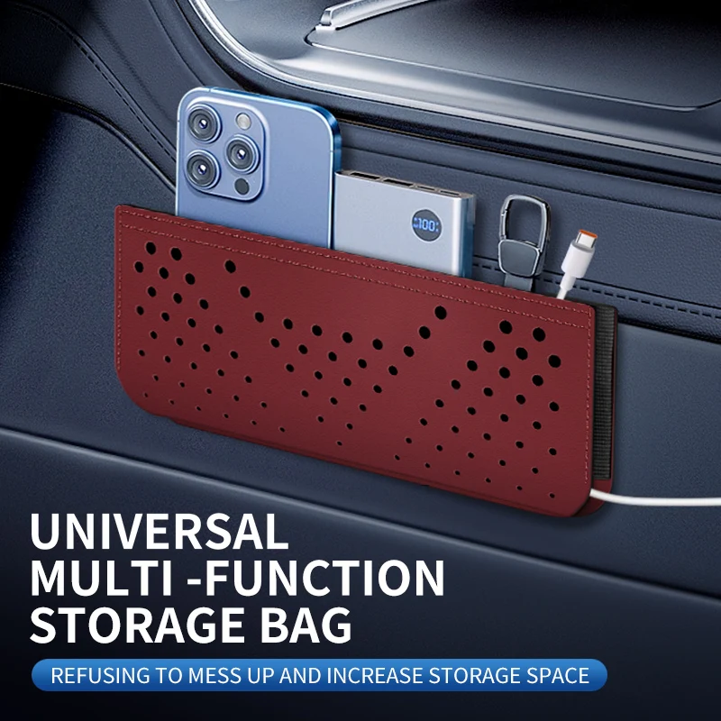 Car leather storage box, storage box, seat, multi-functional car storage bag, mobile phone bag, hanging bag holder, put it in th