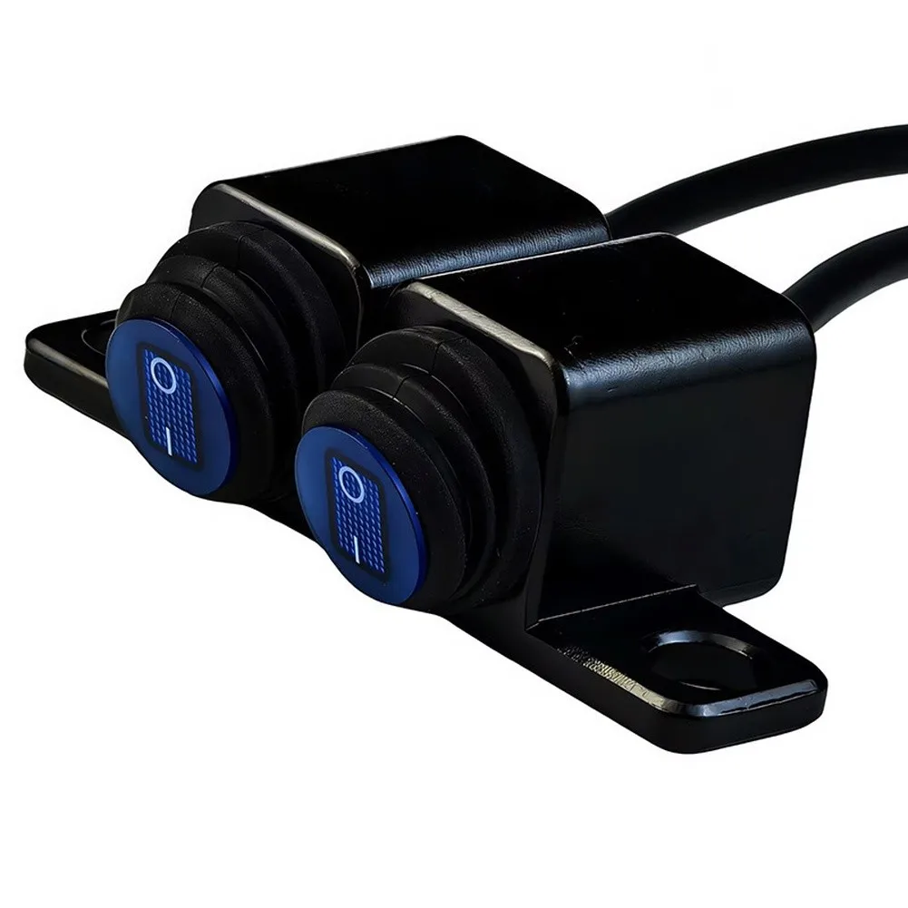 Aluminum Alloy Motorcycle Switch Aluminum Alloy Body Two-speed Control Mechanism Bright LED Illumination Compact Factor