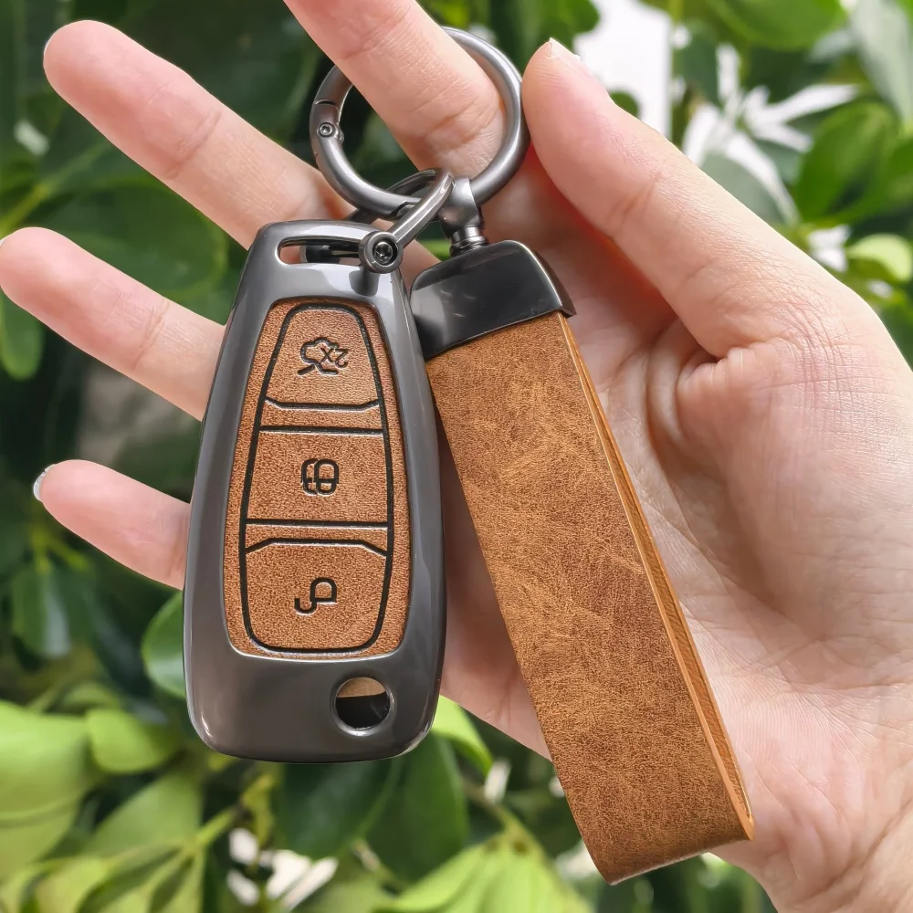Car Remote Key Fob Cover Case For Ford Ranger C-Max S-Max Focus MK3 Galaxy Mondeo Transit Tourneo Custom Zinc Alloy key Cover