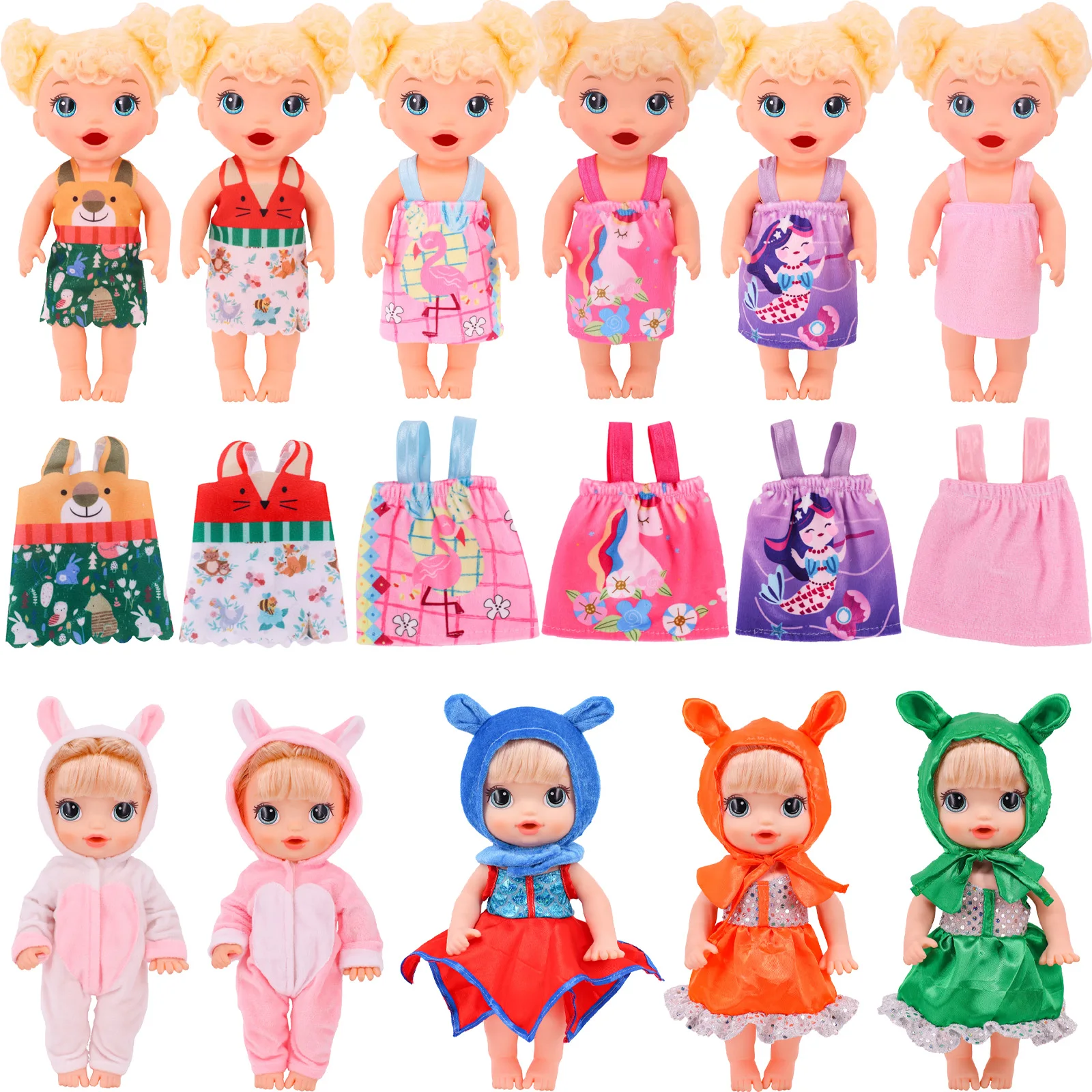 Newest 12Inch Doll Clothes Cute Hooded&Suspender Skirt For 30Cm Baby Alive Doll Dresses Toys Accessories Girl's Toy Gifts