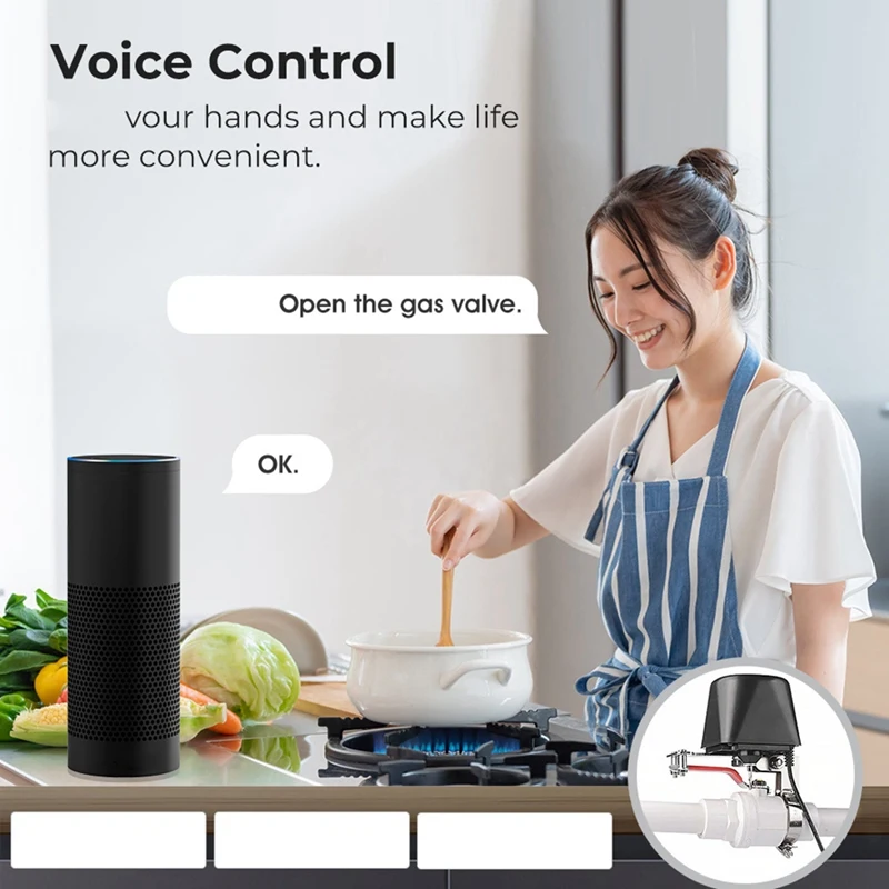 WiFi Robot Waterproof Valve Tuya Smart Remote Control APP Remote Control Water Pipe Gas Wireless Valve Switch US Plug-ABFB