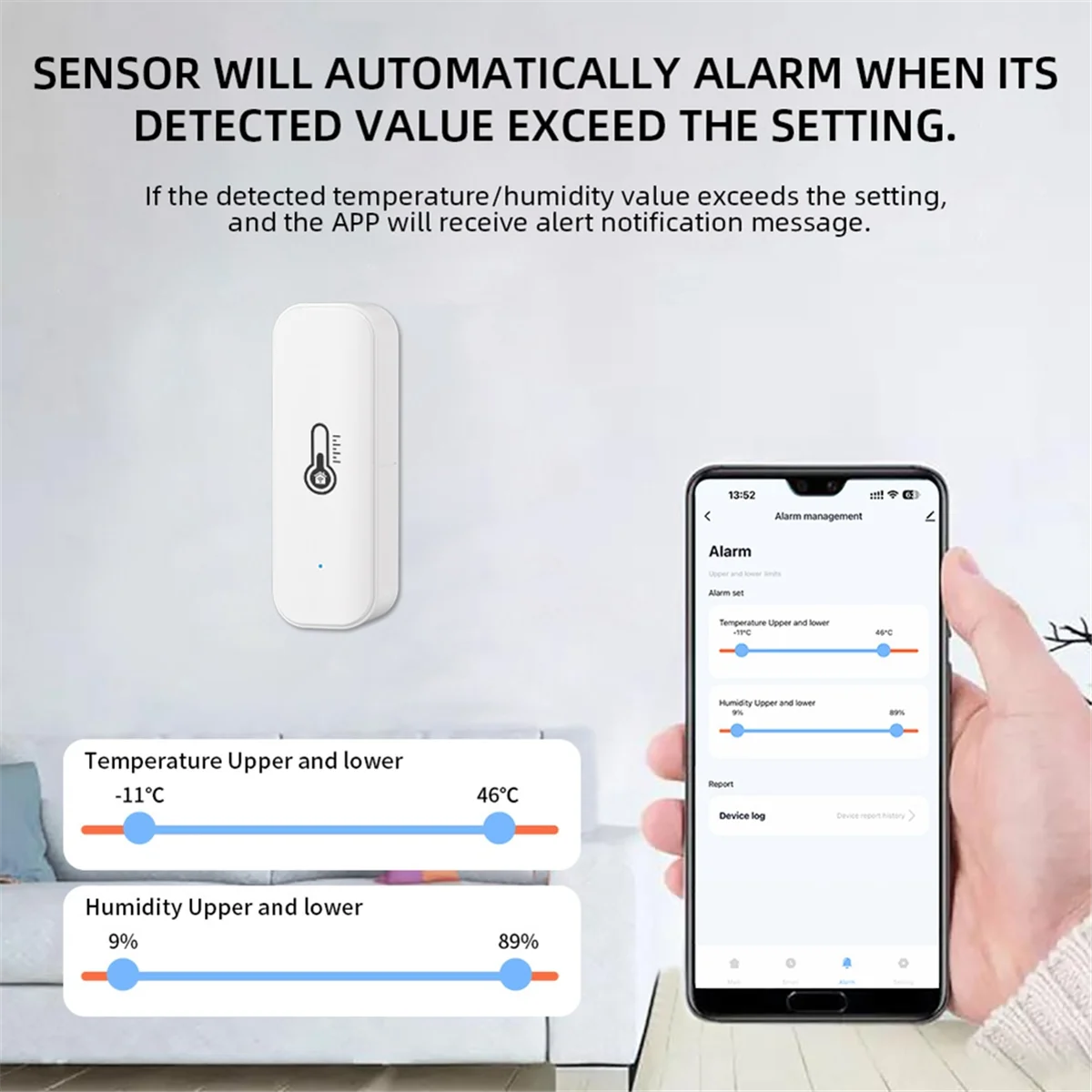 2025 New Tuya WiFi Temperature and Humidity Sensor Indoor Humidity Sensor APP Monitoring for Alexa Google Home Assistant