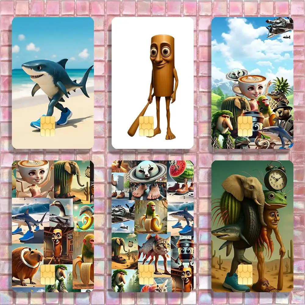 

Tung Sahur Tralalero Tralala Stickers Credit Visa Debit Bank Charge Card Bus Metro Waterproof Sticker Decal Decoration