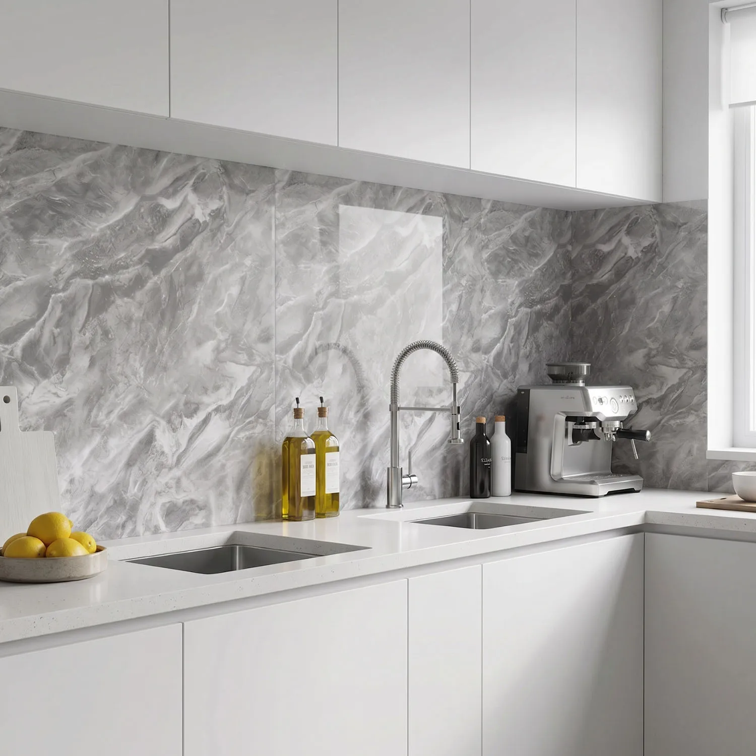 Marble Wall Stickers PET Waterproof Tile Stickers Self Adhesive Peel Stick Home Decor Kitchen Bathroom Bedroom Papel Tapiz Pared