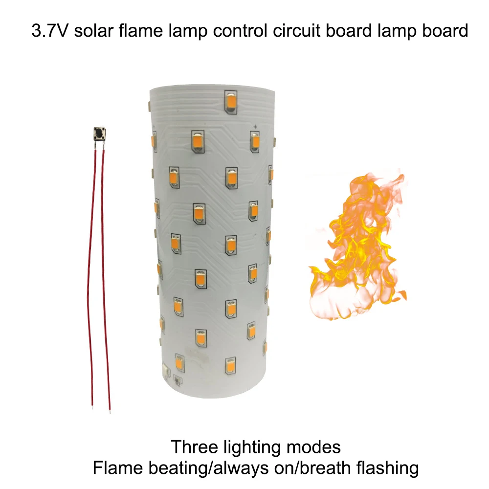 5V-6V lampa słoneczna obwód kontrolny 51 sztuk LED symulowana latarka z zasilaniem słonecznym lampa z płomieniem DIY oświetlenie Chip z trzy biegi