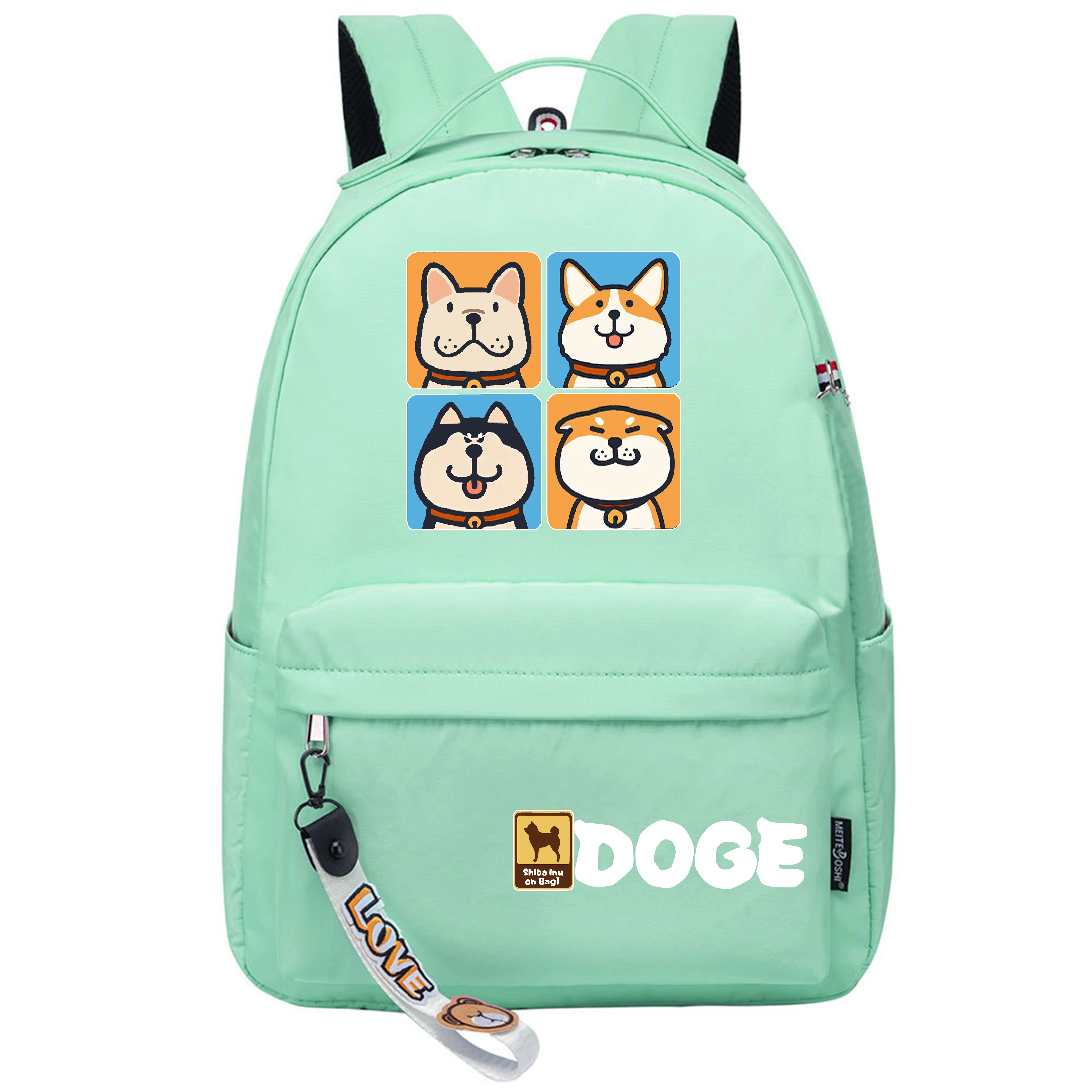 

Shiba Inu Doge Cartoon Shoulder Bags Kawaii School Bags for Girls Pink Women's Backpack Small Laptop Daypack Anime Back Pack