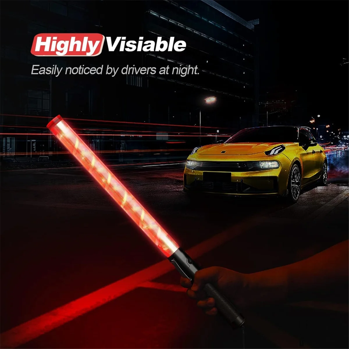 Vendite! Bacchetta stradale da 4 pezzi Bacchetta di controllo stradale a LED da 21 pollici Bacchetta luminosa di sicurezza con 2 modalità di lampeggiamento Bacchetta di segnale di marechiatura dell'aria