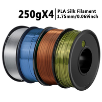 250gx4 3D Printer Filament PLA Silk Bronze copper silver 1.75mm 3D Printing Materia pla silver Blue Wire Vacuum Packaging 250g