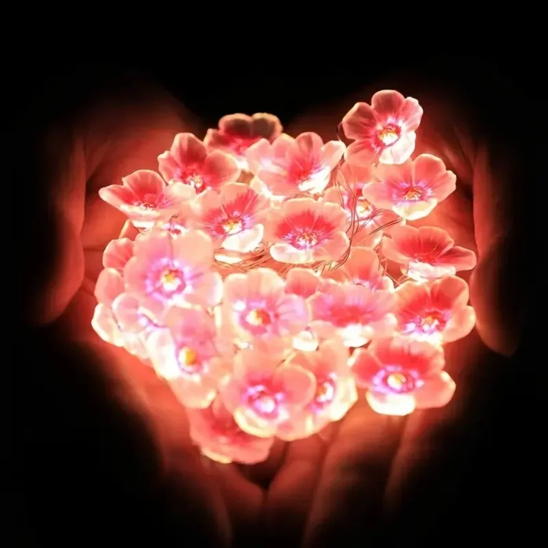 LED Cherry Blossom Fairy Light Battery Powered Pink Warm Light Cherry Blossom String Light Suitable for Indoor Decorative Lights image 5