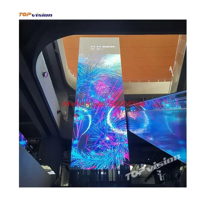 

Topvision New Technology P3.9 P7.8 3840HZ P10 Full Color HD Advertising Customized Indoor Transparent LED Screen