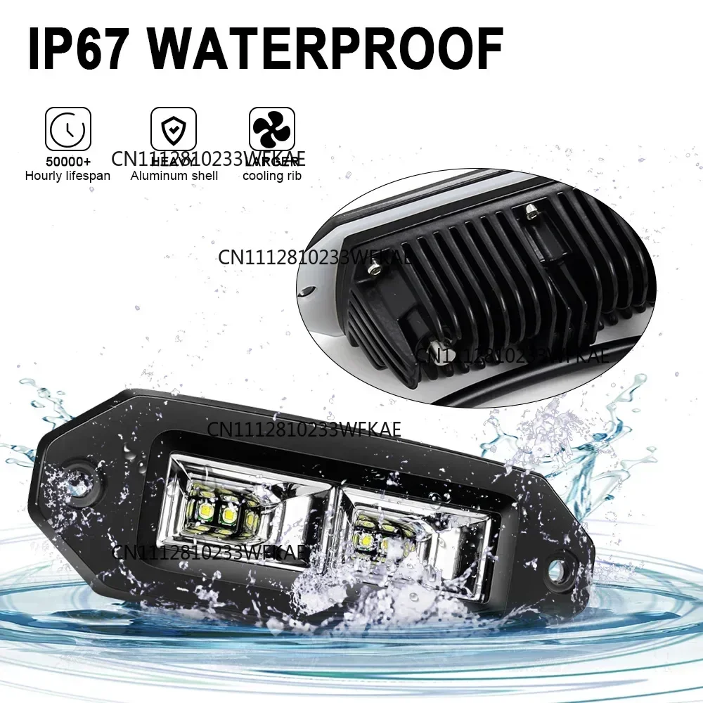 40W 6inch Flood Led Working Light Running Driving Lighting Flush Mount Work Led Bar Pods 12V 24V Off Road 4x4 Trailer Forklift