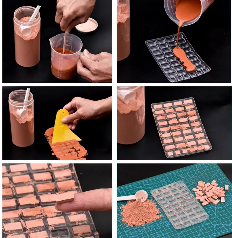 Set di materiali per piastrelle in mattoni rossi in miniatura di qualità Kit di blocchi di costruzione Modelli creativi di case giocattolo Mini progetti architettonici fai-da-te