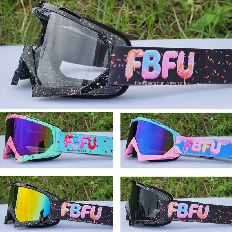 Motorcycle Riding Goggles with Elastic Strap, Windproof Eyewear for Mud Terrain Night Motocross Dirt Bike
