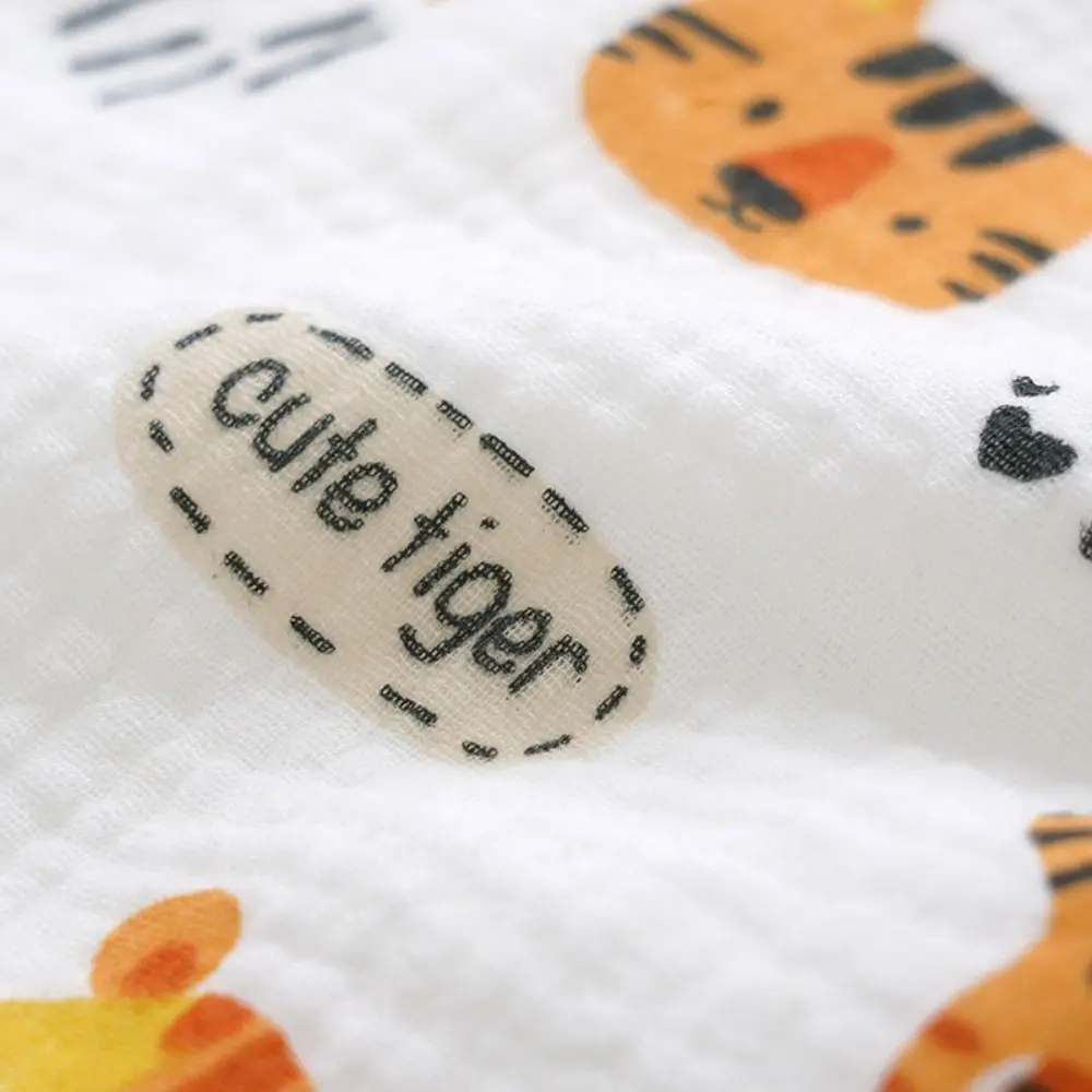 Cartoon Print Baby Pillow Towel Sweat-Absorbent Cotton Gauze Flat Cloud Pillow Head Protector Anti-Spit Up Newborn Pillow Pad