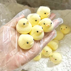 Yellow Little Duck Silicone Taba Squishy Handmade Fuzzy Cute Duck Mochi Toy Squeeze Toy Anti Stress Release Hand Relax Toy Gift