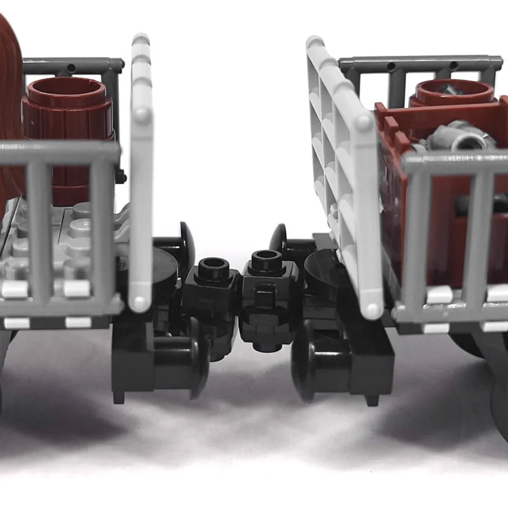 Moc trem transporte de animais transporte veículo bloco de construção trem modular conjunto chassi ovelha cavalo vaca porco caminhão brinquedos diy para crianças