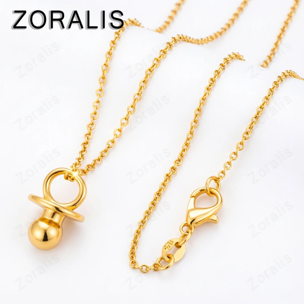 18K Gold Pacifier Pendant Necklace For Women necklaces Fashion Party Birthday Wedding Charm Fine Jewelry Gift