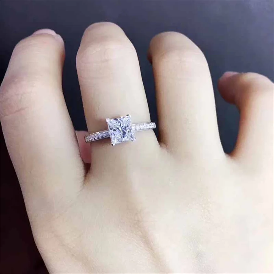 CC Rings for women Wedding Jewelry Shining Square Design Luxury Bridal Elegant Accessories Engagement Party Inlay CC631