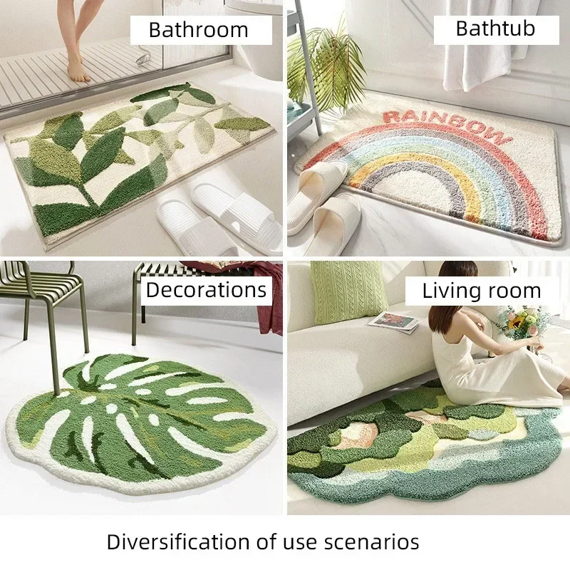 40x60cm Microfiber Fleece Floor Mat Sunflower Carpet Bath Room Rug Water Absorbent Non-Slip Soft Bathmats Machine Washable Decor
