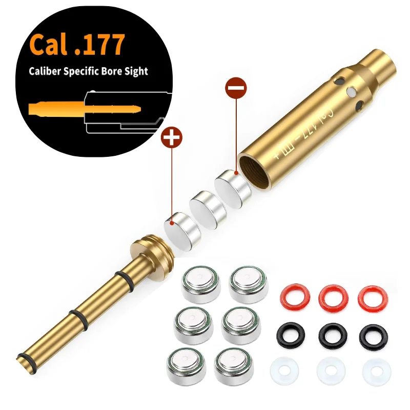 .177 Laser Bore Sight 177 Laser Collimator with Battery fit for 177 Laser Boresighter