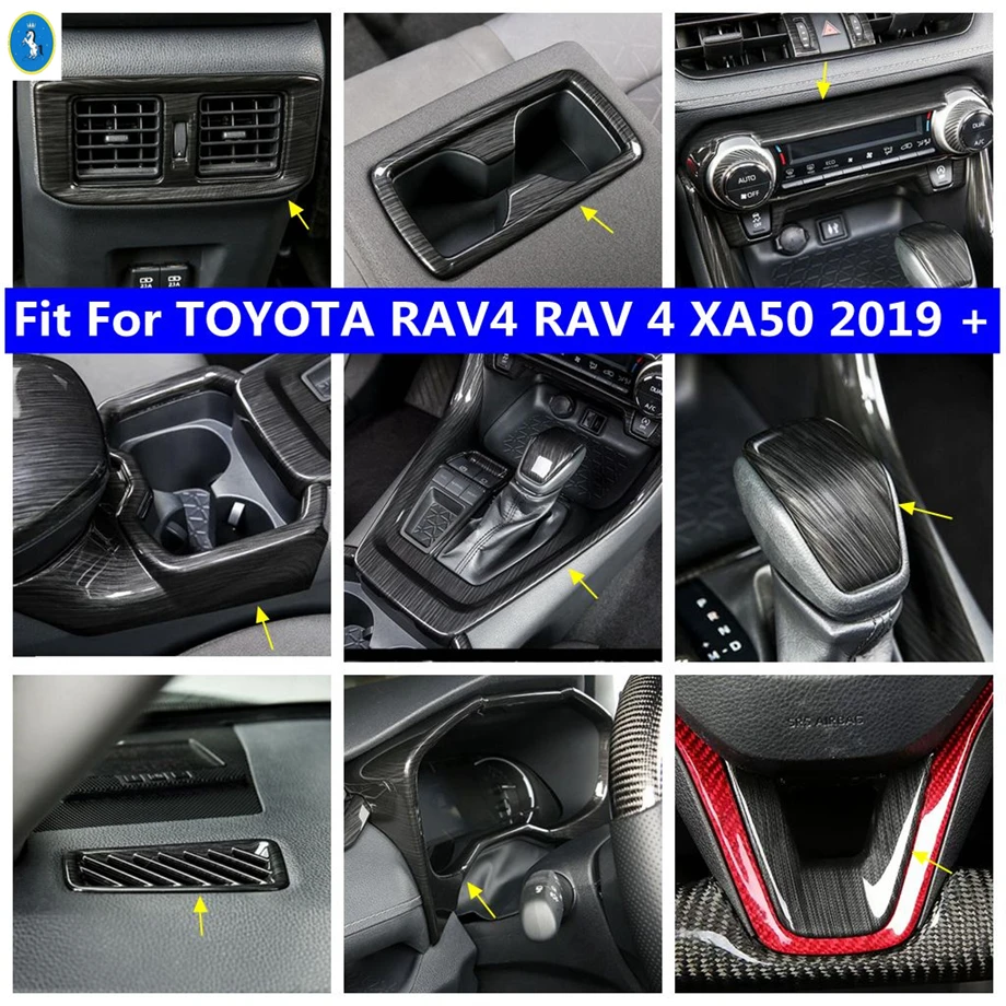 

ABS Auto Air AC Outlet Vent / Water Cup Holder / Gear Shift Panel Accessories Cover Trim For TOYOTA RAV4 RAV 4 XA50 2019 - 2023