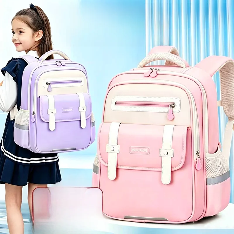 2026 New Large Capacity School Bag for Primary School Students Girls Boys Shoulder Support Backpack for Grades One to Six