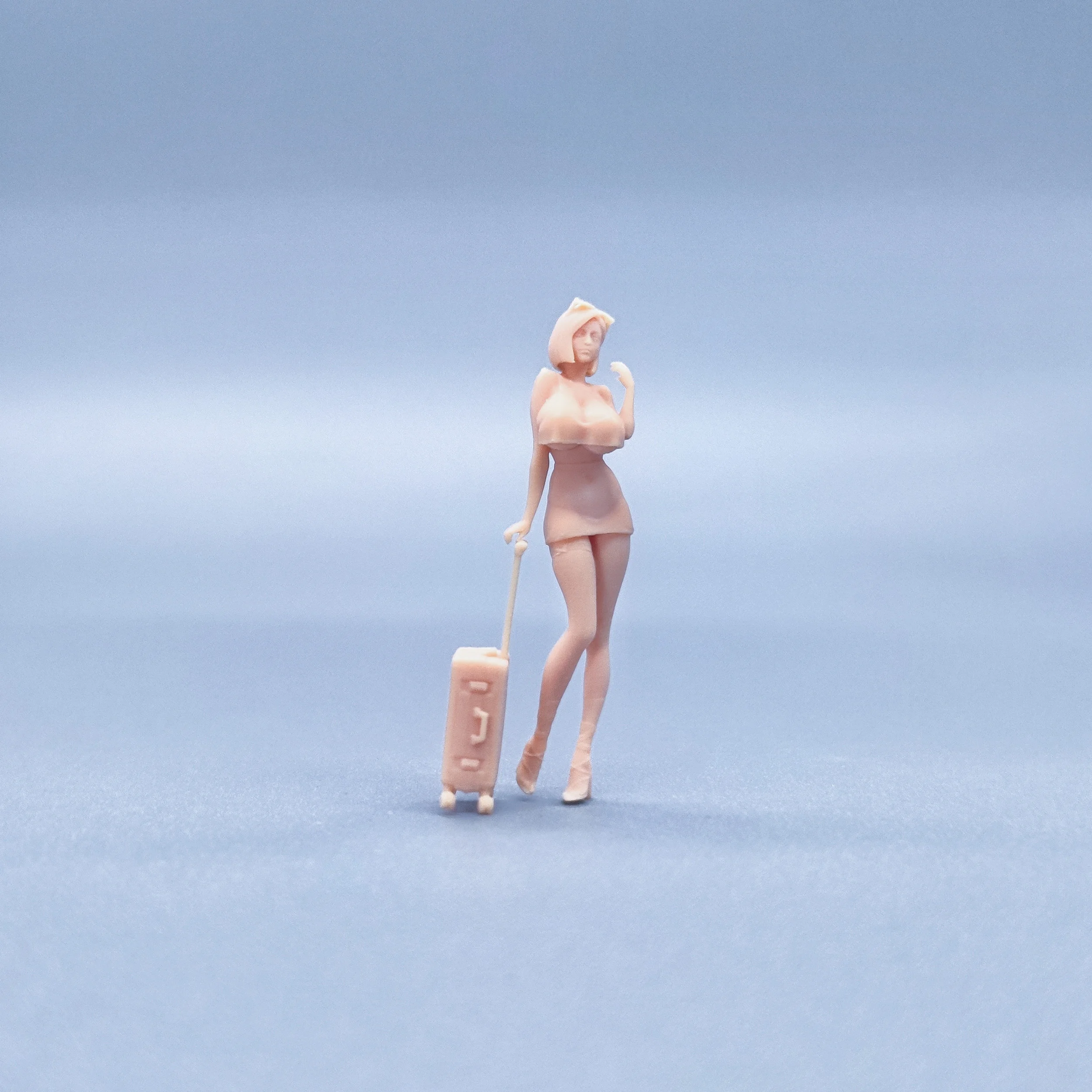 1/64 1/43 Figurines Scale Model Resin Coat Strap Luggage Female Uncolored Miniatures Diorama Hand-painted T924 T925