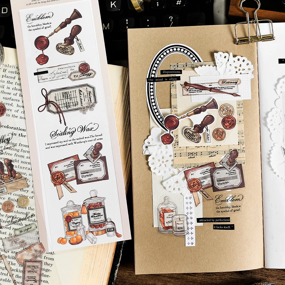 8Packs/Lot Time Attachment Serie Retro Bericht Huisdier Sticker