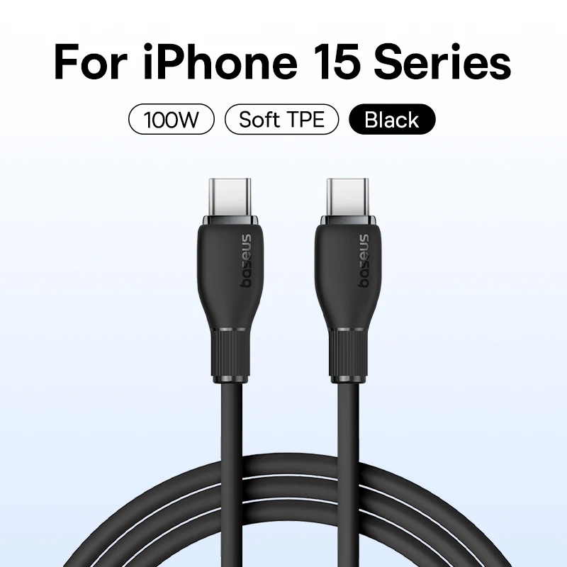 Baseus PD 100 W USB C zu USB Typ C Kabel für MacBook Schnellladung Ladegerät Kabel für iPhone 16 15 Typ-C Kabel für Xiaomi 4