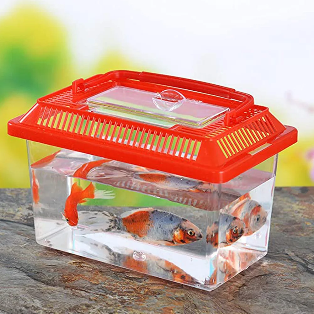 Portable Pet Breeding Box Transparent Tortoise Cylinder Goldfish Bowl Random Color Reptiles Pet Products